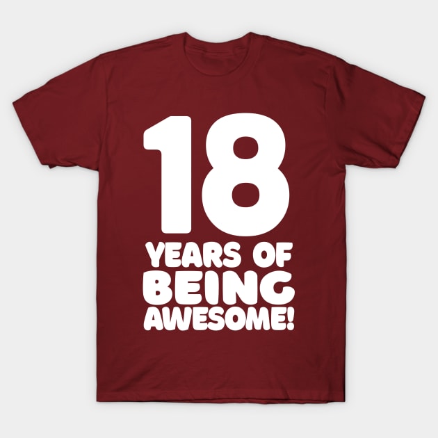 18 Years Of Being Awesome - Funny Birthday Design T-Shirt by DankFutura